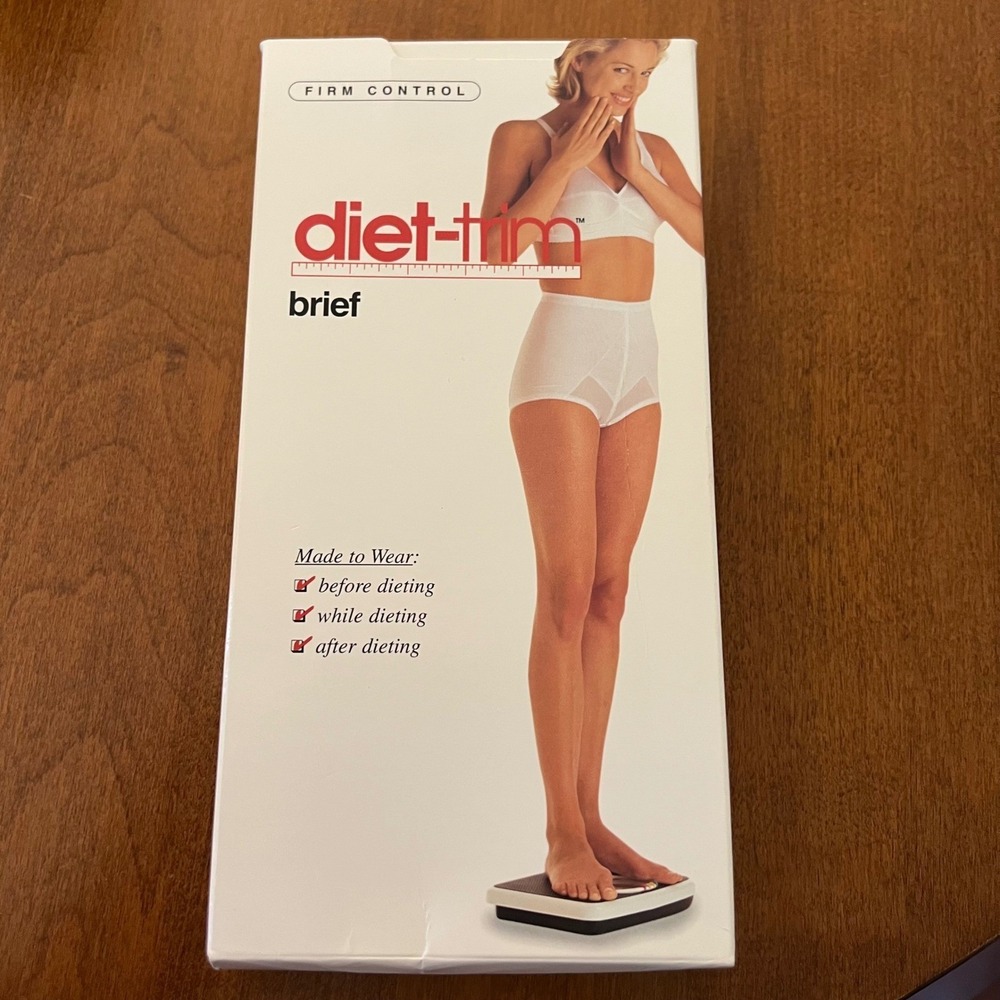 Vintage NIB Sears Diet-Trim Firm Control Brief Shapewear White Size Large L